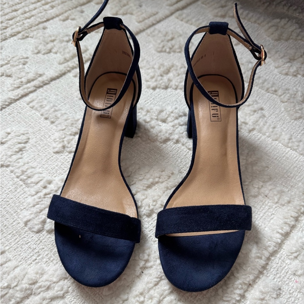 IDIFU Low Block Heels Chunky Sandals Ankle Strap Pump Shoes